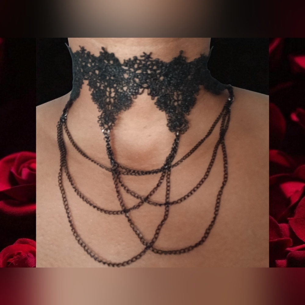 Vintage Gothic Lace choker Y2K era fits all sizes
